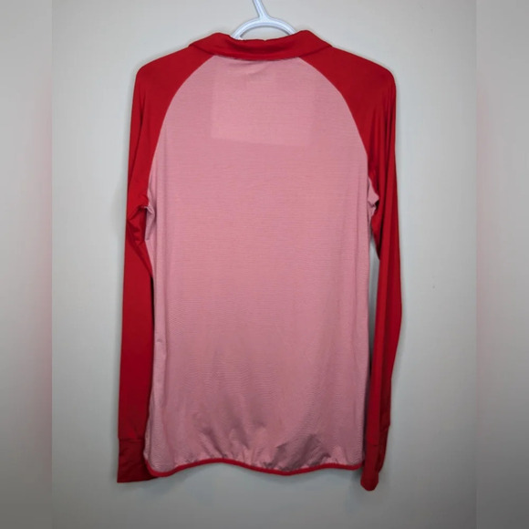 Ohio State Buckeye Red White Logo Fitted Lightweight Sweater Jacket Women Medium - Picture 2 of 8